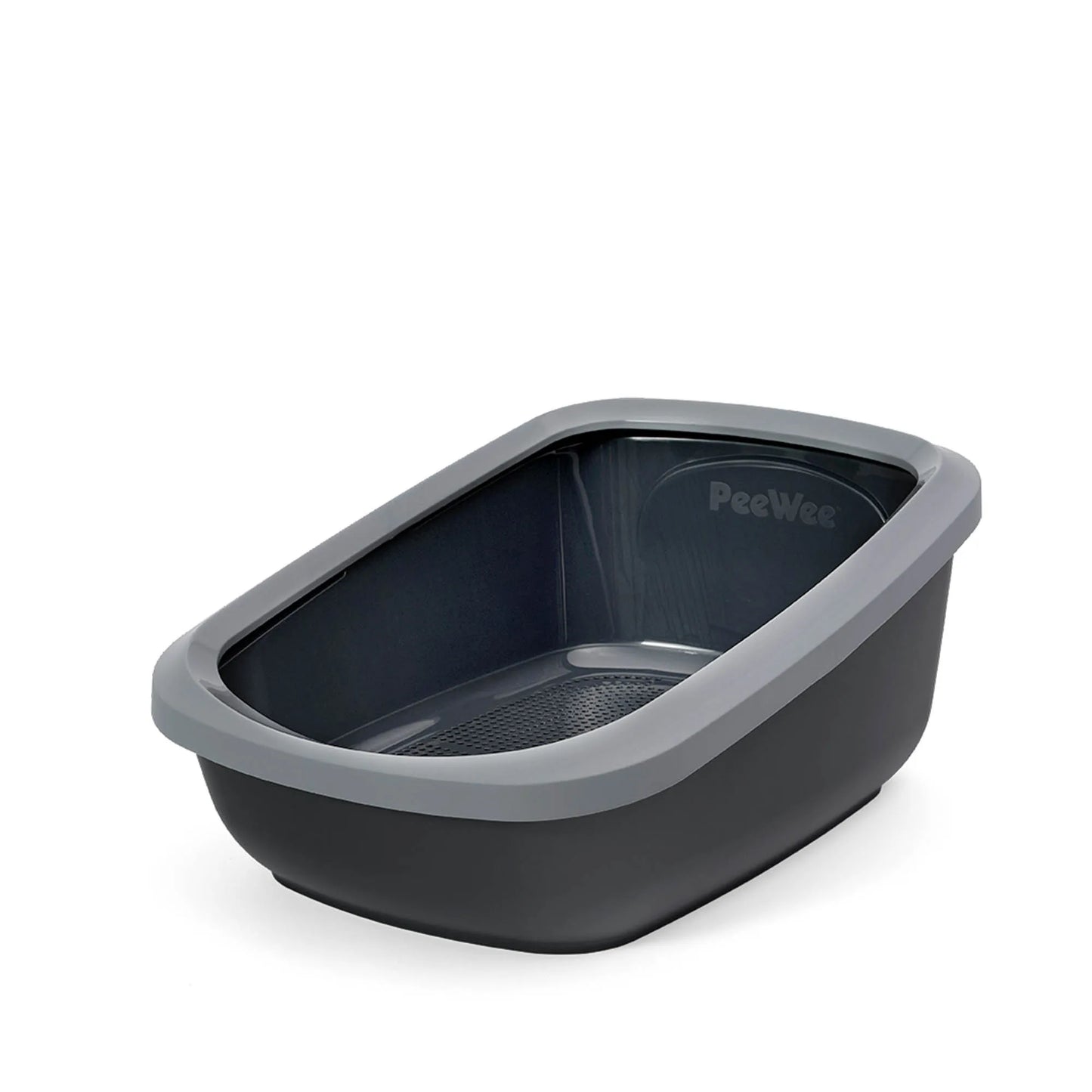 PeeWee EcoGranda XXL Offenes Katzenklo Grau – Starterpaket inkl. 3 kg Holzpellets
