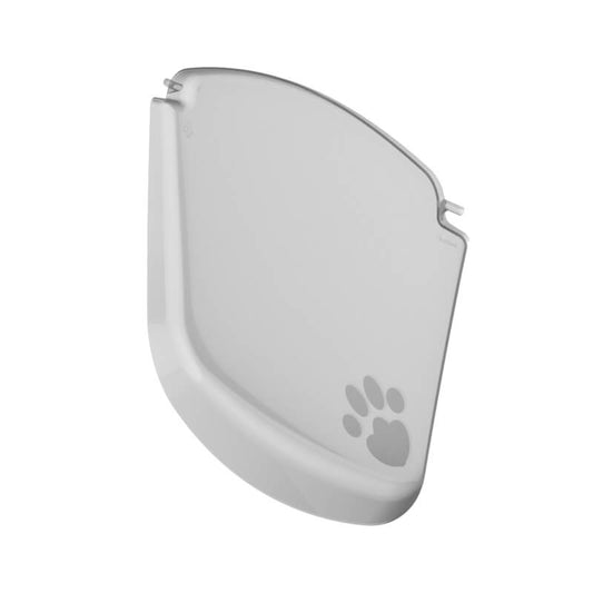 PeeWee Ersatz-Schwingtür für EcoDome – transparente Tür Klappe mit Pfotenmotiv für Katzentoilette.