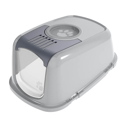 PeeWee Ersatzhaube Deckel grau Haube für PeeWee EcoDome Katzentoilette mit Öffnung für Aktivkohlefilter zur Geruchsneutralisierung.