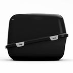 PeeWee EcoDome Katzentoilette schwarz geschlossene Seitenansicht, modernes Design für weniger Streuverlust