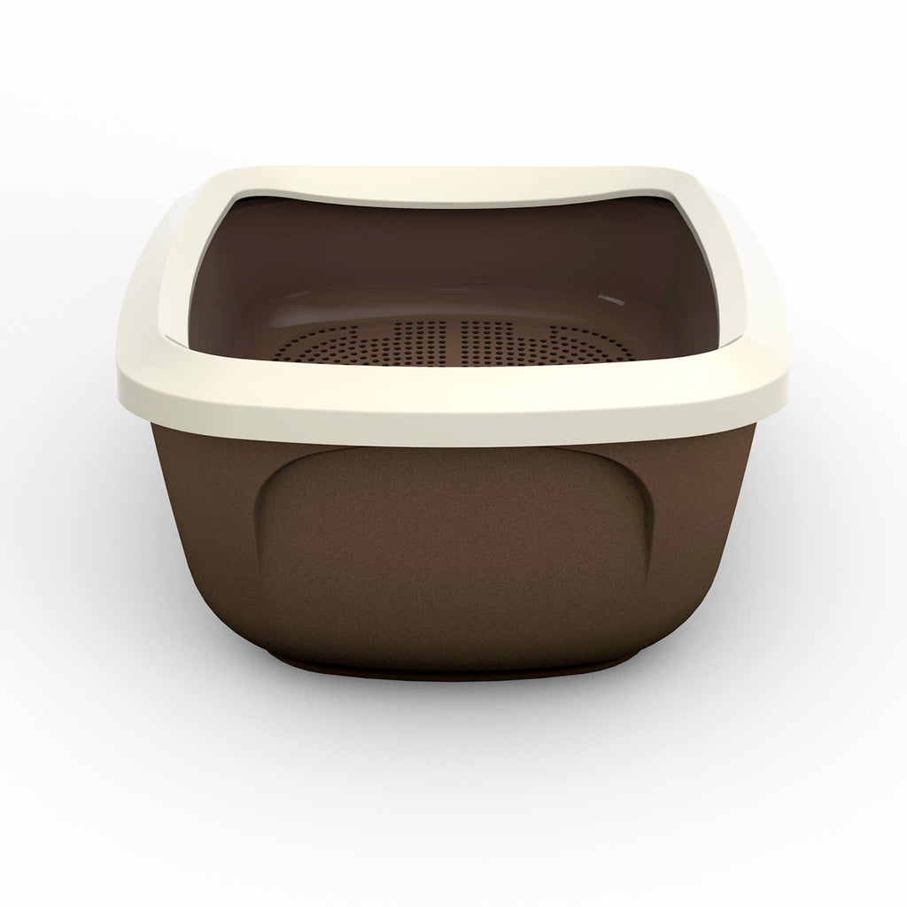 PeeWee Katzenklo EcoGranda braun offene XXL Katzentoilette System doppelter Boden Trennsystem