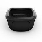 PeeWee EcoGranda Katzentoilette schwarz Rückansicht mit erhöhtem Rand für weniger Streuverlust