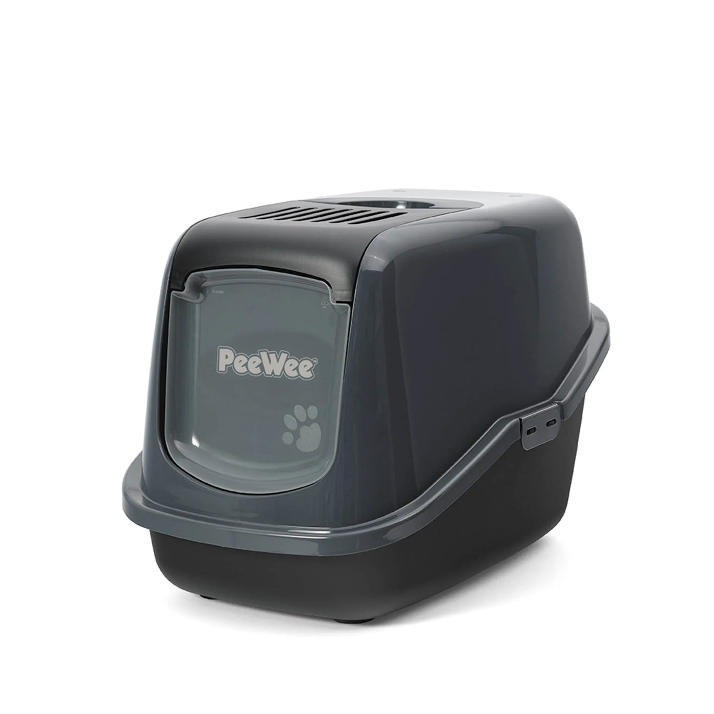 PeeWee EcoHus Katzenklo Anthrazit-Schwarz – Starterpaket mit Haube & 3 kg Holzpellets