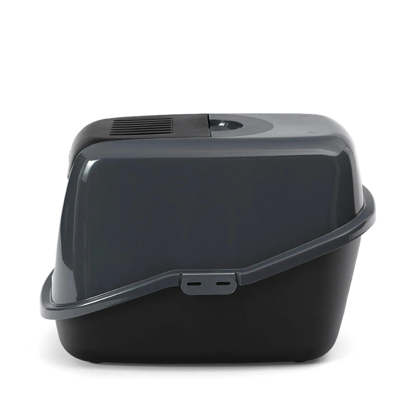 PeeWee EcoHus Katzenklo Anthrazit-Schwarz – Starterpaket mit Haube & 3 kg Holzpellets