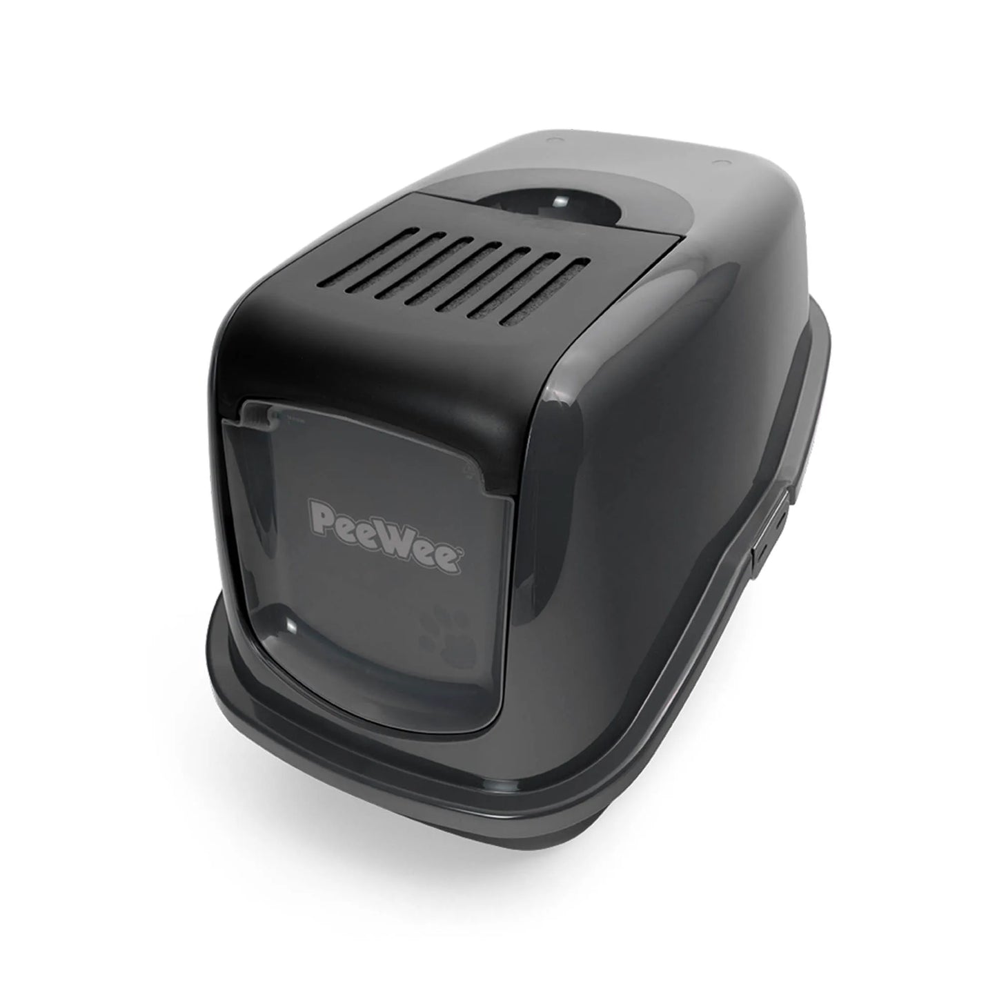 PeeWee EcoHus Katzenklo Anthrazit-Schwarz – Starterpaket mit Haube & 3 kg Holzpellets