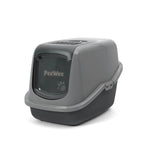 PeeWee EcoHus Katzenklo Grau – Starterpaket mit Haube & 3 kg Holzpellets