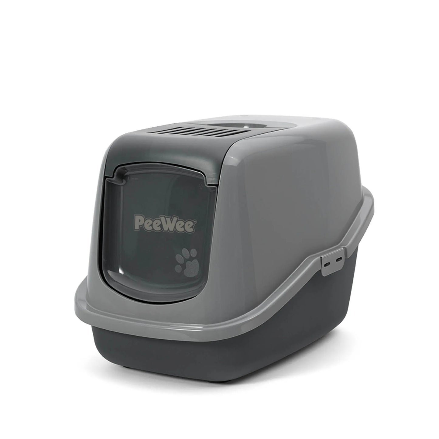 PeeWee EcoHus Katzenklo Grau – Starterpaket mit Haube & 3 kg Holzpellets