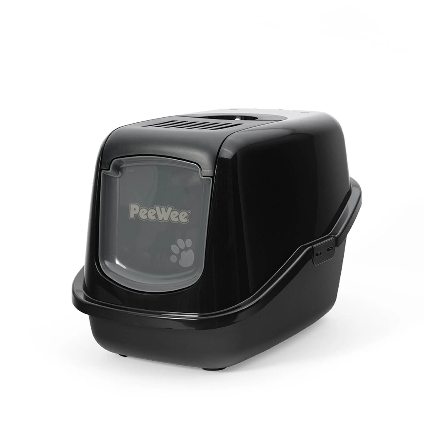 PeeWee EcoHus Katzenklo Schwarz – Starterpaket mit Haube & 3 kg Holzpellets