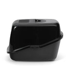 PeeWee EcoHus Katzenklo Schwarz – Starterpaket mit Haube & 3 kg Holzpellets