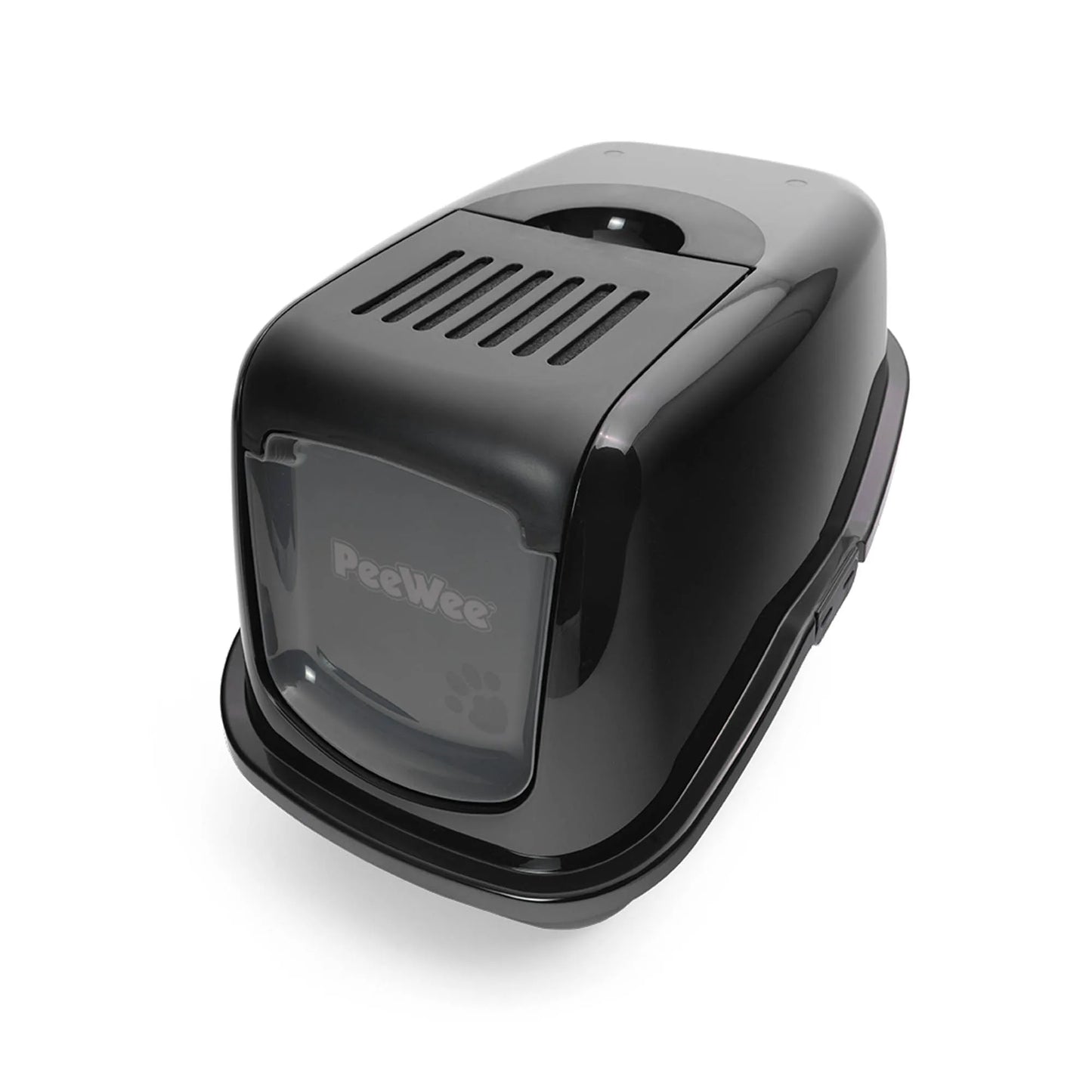 PeeWee EcoHus Katzenklo Schwarz – Starterpaket mit Haube & 3 kg Holzpellets